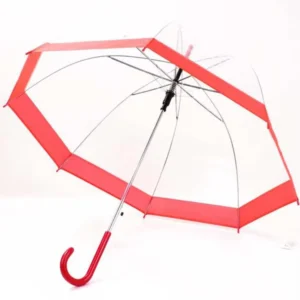 POE Clear Umbrella for Advertising Mushroom Umbrella Windproof Sturdy Transparent Plastic Dome Umbrella for Rain Day