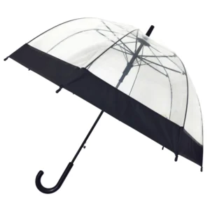 POE Ladies Straight Minimalist Umbrella with Plastic Handle Clear Transparent Design Polyester Material Model 331696