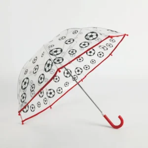 POE Straight Children’s Umbrella with Clear Pattern, Manual Control, Plastic Handle, Hanging Feature, 95cm Open Diameter