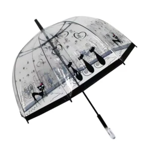 POE Transparent Arch Mushroom Golf Umbrella for Children and Adults
