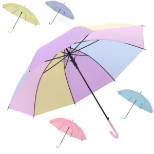 PVC Automatic Transparent Stick Umbrella with Straight Handle, Large Clear Umbrella for Adults, W23-342