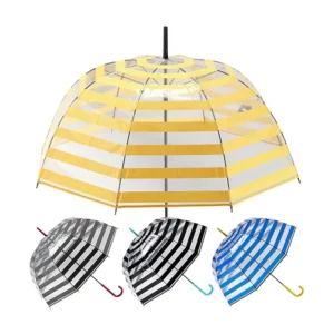 PVC Clear Manual Straight Umbrella Promotional Print UV Protection 100cm Diameter