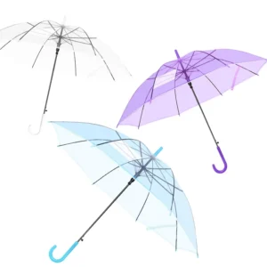 PVC Transparent Straight POE Colorful Umbrella For Wedding