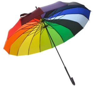 Pagoda Windproof Rain Hook Manual Open Umbrella with Scalloped Edges and Logo