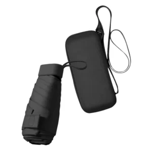 Palm-Size Mini 6-Rib Pocket Umbrella Fiberglass Frame UPF50+ Ultra-Slim 4.5cm for Travel Sun Rain Daily Use