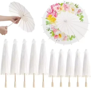 Paper Mini Diy Unique Gift Blank Oiled Parasol White Wedding Umbrella for Important Site
