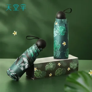 Paradise Umbrellas Parasol Gift Personal 5 Fold Banana Tree Small Portable Mini Umbrella Pocket