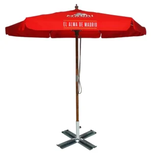 Parasol Garden Sunshade Big Promotional Umbrella with Company Logo Commercial Branded Custom Advertising Outdoor Wooden Umbrella