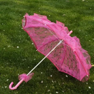 Parasol Umbrellas Wedding European Style Lace Umbrella with Metal Ribs Multi Color Trim Performance Props Supplies