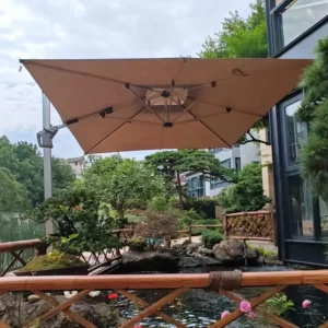 Patio Furniture Set Sunshade Umbrella with Light for Beach and Garden