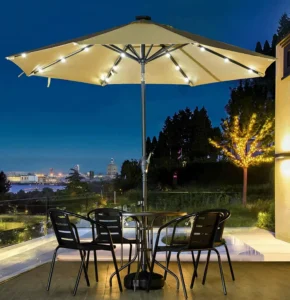 Patio Umbrella Light Parasol Aluminum Cantilever Umbrellas LED Patio Exterior Beach Large Umbrella Outdoor Garden Parasol