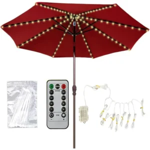 Patio Umbrella Lights Parasol LED String 30 Decoration 15 80 Beautiful IP65 Luminous Tree Canopy Light Luminous Curtain 3V 30000