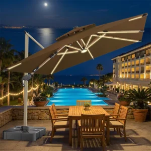 Patio Umbrella Outdoor Rectangle Umbrella Large Cantilever Umbrella Windproof Offset Heavy Duty for Garden Deck Pool Patio
