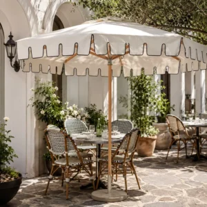 Patio Umbrella with 8 Ribs for Outdoor Table, Push-Button Tilt and Crank, Market Garden Backyard Pool