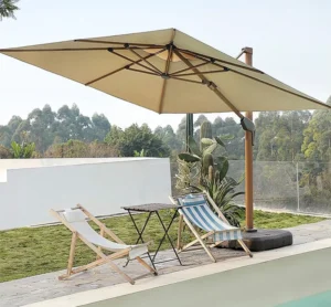 Patio Umbrellas Offset Outdoor Umbrella Cantilever Hanging Umbrellas Fade Resistant Waterproof RECYCLED FABRIC Canopy