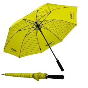 Personalized All Over Print Yellow Large Canopy Windproof Waterproof Reinforced Frame EVA Handle Straight Golf Umbrella