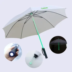Personalized Custom Promotional Straight Umbrellas Luxury Golf Car Outdoor Glow in Dark Led Umbrella for the Rain