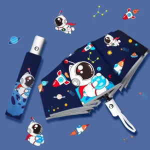 Personalized Cute Cartoon Pattern Children Umbrellas Anti Uv Sun Parasol Kids Rain Gear 3 Folding Umbrellas