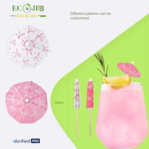 Personalized Disposable Paper Cocktail Umbrella Picks Custom Pattern Drink Decoration Umbrella Toothpick for Party Cocktail Bar