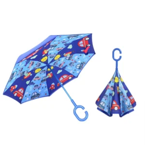 Personalized Double-Layer Windproof Animal Reverse Umbrella for Kids
