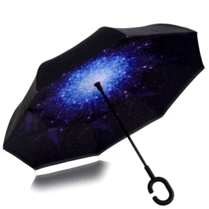 Personalized Manual Inverted Golf Umbrella Straight Umbrella Travel Use Imprint Full Panel Multiple Handle Styles