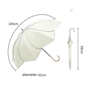 Petal Creative Long Handle Straight Umbrella Ultra-light Manual Folding Umbrella for Adults
