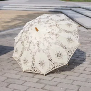 Photography Dance Wedding Handmade Cotton Edge Umbrella Craft Lace Manufacturers Lace Hollowed Out Full Work Umbrella
