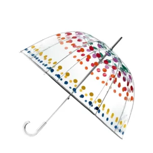 Pinch-Proof 23-Inch Bubble Dome Transparent Clear Birdcage Umbrella with Logo