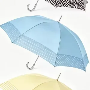 Pink Leopard Patchwork Straight Stick Umbrella