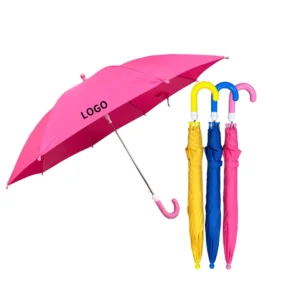 Pink Yellow Blue Children’s Waterproof Rain Umbrella with Logo