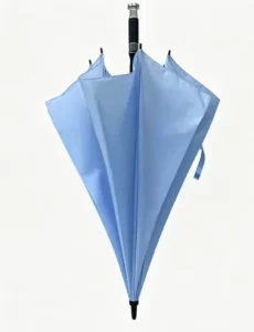 Plain Light Blue Waterproof Golf Umbrella Fiberglass Shaft Large Canopy Wind Resistant Long Handle for Golf Camping Daily