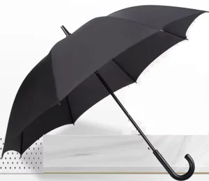 Plastic Crook Handle Semi Automatic Strong Storm Umbrella