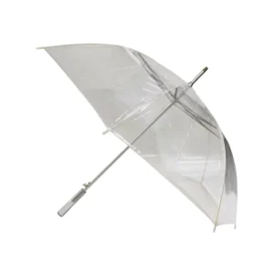 Plastic POE Clear Umbrella Automatic Transparent Straight Umbrella