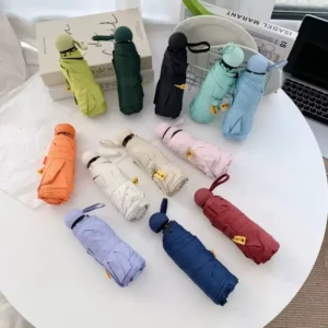 Pocket Umbrella Mini Capsule 5 Fold UPF50 UV Protection Sun Waterproof Lightweight Ladies Travel Gift China Factory