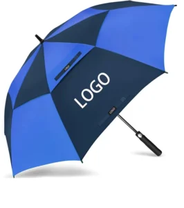 Pongee Auto Open Golf Umbrella Double Canopy Windproof Waterproof Custom Color