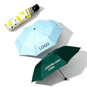 Pongee Fabric Manual Folding Umbrella with Reinforced Ribs, High-Density Fabric, Custom Logo