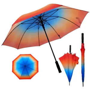 Pongee Windproof Golf Umbrella with Auto Open Manual Close, EVA Handle, Customized Logo Print