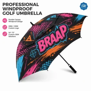 Pop Rhythm Print Golf Stick Umbrella for Men and Women