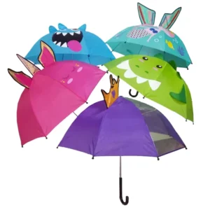 Popular Cute 3D Animal Ear Straight Kids Umbrella Cartoon Toy Style Dual Use Sun Rain Children Umbrella Custom Logo