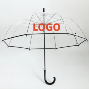 Popular Sale 23-Inch POE Manual Classic Transparent Straight Umbrella Custom Logo Promotional Gift for Weddings and Adults