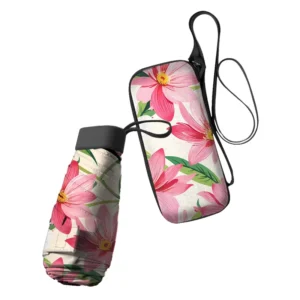 Portable 19*6K Mini Folding Umbrella with UV Protection for Sun and Rain Windproof