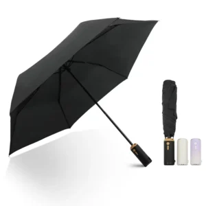 Portable 21 Inch 6-Rib Fiberglass Alloy UV-Resistant Pongee 3-Fold Manual Umbrella