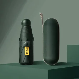 Portable 5-Fold Capsule Umbrella Mini Pocket Compact Anti-UV Sun Protection Umbrella with Case Custom Logo Printing