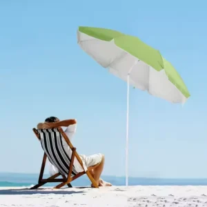 Portable 8Ft Aluminum Sun Beach Umbrella UV Protection Custom Size Modern Design Outdoor Furniture Waterproof Outdoor Hotel