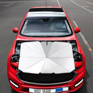 Portable Auto Straight Umbrella Large Foldable Car Sunshade Easy Install UV Protection Heat Resistant