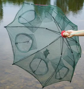 Portable Automatic Telescopic Nylon Umbrella Fishing Trap Net with Galvanized Stainless Steel Frame, 4/6/8/12/16/20 Holes
