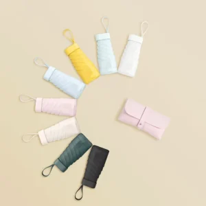Portable Backpack Folding Umbrella Custom Logo UV Protection Lightweight Rain Waterproof Travel Small Mini Umbrella with Purse