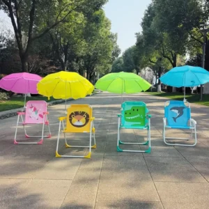 Portable Children’s Outdoor Folding Beach Chair with Umbrella Child Beach Sun Lounger for School and Beach Use