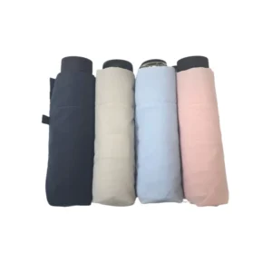 Portable Five-Fold Umbrella with Shape Memory Fabric and Strong Windproof Frame