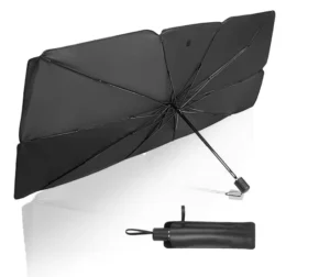 Portable Foldable Car Windshield Sunshade Umbrella, UV Resistant Pongee with Silver UV Coating